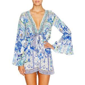 As Seen on Kelly Rowland Destinys Child Camilla Porcelain Paradise Playsuit b89E
